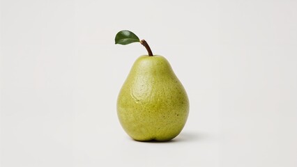 Pear fruit displayed on white surface