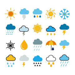 Obraz premium weather forecast icons