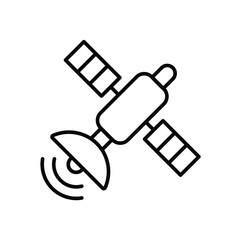 Simple Line Art Satellite Icon for Modern Design and Technology Themes