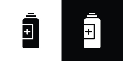 Medical pump icon silhouette collection in black and white flat solid versions for graphic designs