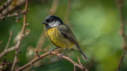 Obraz premium Wildlife scene featuring a small yellow songbird in its natural habitat