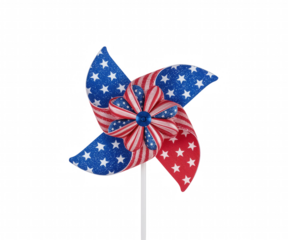Patriotic Pinwheel Spinner Toy Isolated for American Holidays Celebrations and Festive Decor with Red White and Blue