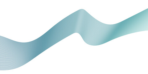 Fototapeta premium Dynamic minimal smoke colorful flow sound line. Abstract glowing white and green blend line smooth flow soundwave curve energy gradient vector futuristic digital outline line science design. 
