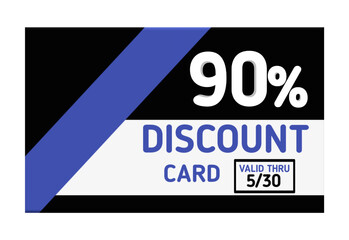 90% Discount Card Graphic, 90% Discount Card Transparent Background, Shopping Voucher, Discount Voucher Card