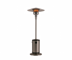 Sleek outdoor heater providing warmth and ambiance, perfect for patio gatherings and cozy evenings under the stars, illuminated comfort
