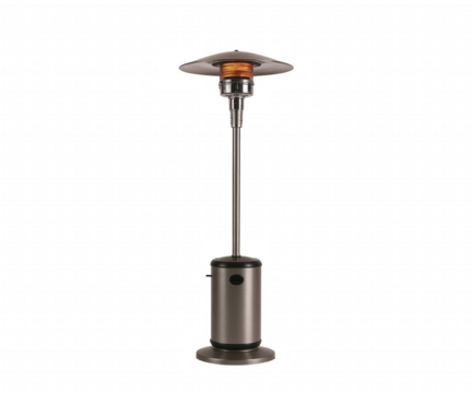 Sleek outdoor heater providing warmth and ambiance, perfect for patio gatherings and cozy evenings under the stars, illuminated comfort