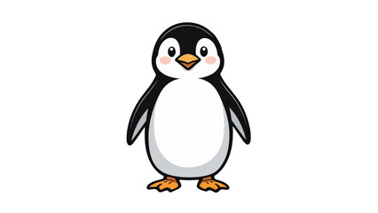 Fototapeta premium Cute penguin cartoon vector, simple winter animal mascot illustration