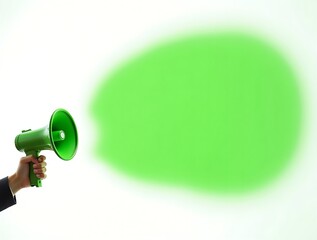 Clean Green Announcement with Megaphone and Bubble