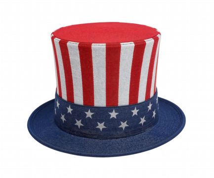 Striking Stock Photo of a Detailed Patriotic Hat with Vibrant Colors and Textures for Graphic Design and Patriotism Themes