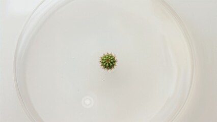 Compact cactus housed within a glass container
