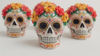 Ornate Skulls Celebrating the Festival of the Departed