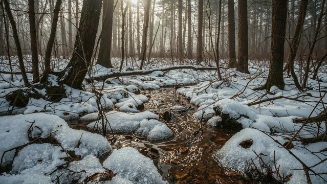 The earth of the forest inhales life once more, its wet cover murmuring under the pressure of rain and fading frost.