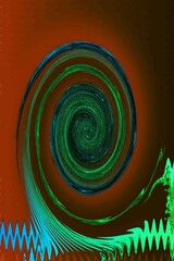 Abstraktes dynamisches futuristisches digitales Kunstwerk ohne Mithilfe von "KI " am PC selbst erstellt
