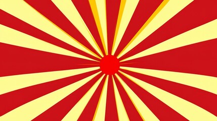 Obraz premium Vibrant Radiating Sunburst Illustration with Bold Yellow and Red Stripes for Dynamic Energy Concept