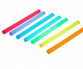 Vibrant Array of Glowing Sticks on a Minimalist Background, Showcasing a Spectrum of Colors and Luminescence, Ideal for Parties and Celebrations