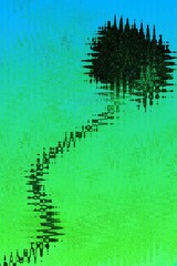 Abstraktes dynamisches futuristisches digitales Kunstwerk ohne Mithilfe von "KI " am PC selbst erstellt