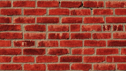 Fototapeta premium Scarlet brick wall texture in detail