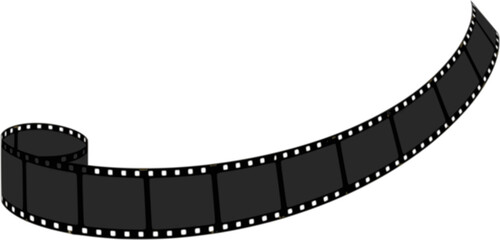 Film strip, long grunge filmstrip, old vintage movie reel frames, vector cinema video or photo tape. Grunge long film strip or movie camera negative roll with transparent background 