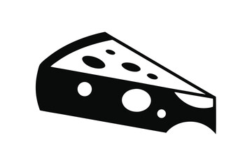 Cheese Wedge Graphic Illustration of a Holey, Black Slice of Cheese