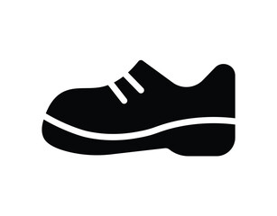 Simple Black Shoe Icon with White Details for Creative Use and Design
