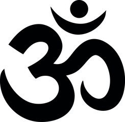 Fototapeta premium Om symbol of Hinduism flat icon