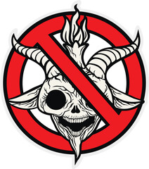 No Satan symbol with ban sign