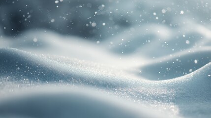 Soft White Snow with Gentle Depths and Bokeh Background Effect