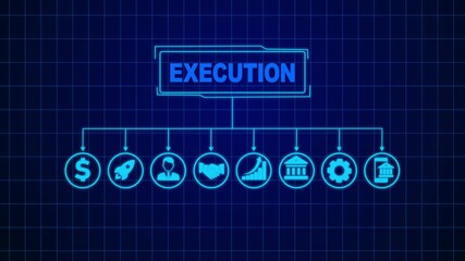 execution concept depicting business process , business insights from large data sets,A business professional’s hand initiates a strategy execution step on a digital interface symbolizing decision - Powered by Adobe