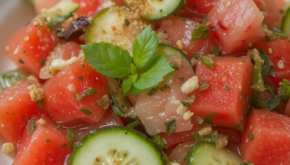 Refreshing Thai Watermelon and Cucumber Salad
