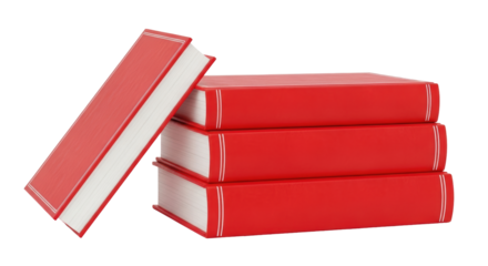 Isolated Stack of Red Books