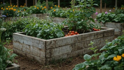 Elevated Garden Planters Crafted from Wood