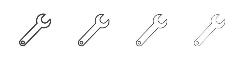Wrench icon vector collection, illustration logo template in trendy thin line editable strokes style.
