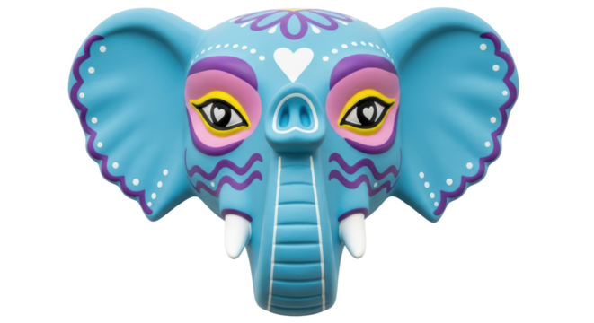 Isolated Decorative Elephant Head - Powered by Adobe