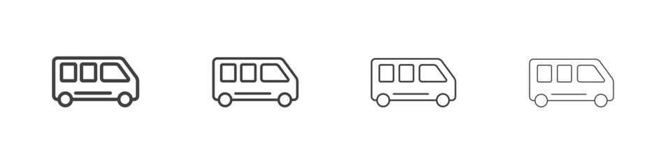 Van icon vector collection, illustration logo template in trendy thin line editable strokes style.