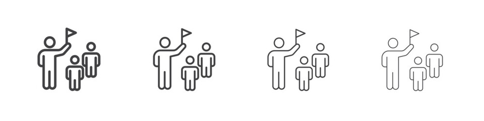 Tour guide people icon vector collection, illustration logo template in trendy thin line editable strokes style.