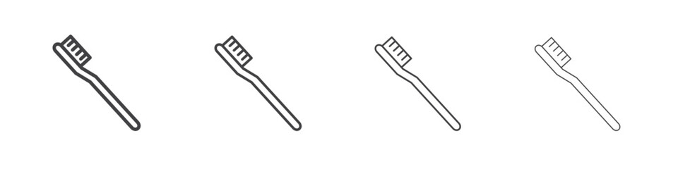 Toothbrush icon vector collection, illustration logo template in trendy thin line editable strokes style.