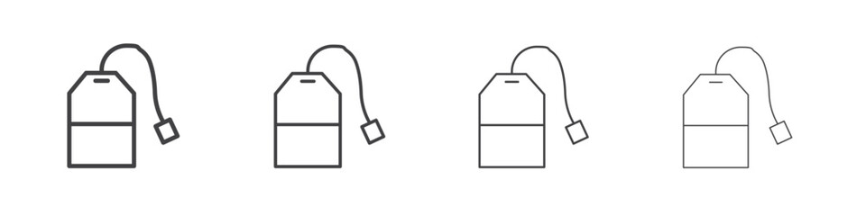 Obraz premium Tea bag icon vector collection, illustration logo template in trendy thin line editable strokes style.