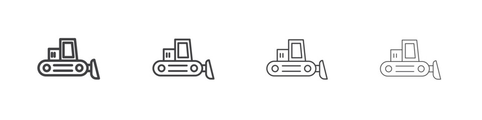 Snowplow icon vector collection, illustration logo template in trendy thin line editable strokes style.