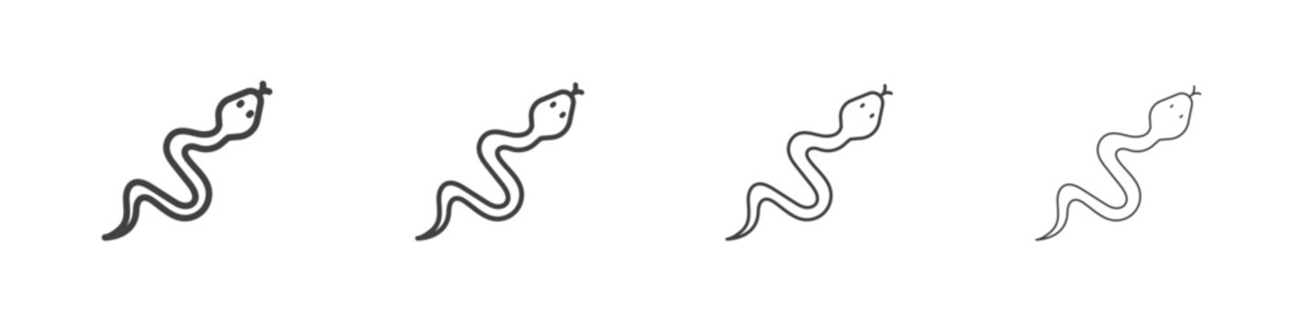 Snake icon vector collection, illustration logo template in trendy thin line editable strokes style.