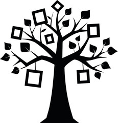 whimsical tree wall art mixed photo frames black silhouette