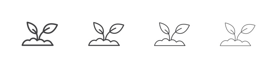 Seedling icon vector collection, illustration logo template in trendy thin line editable strokes style.