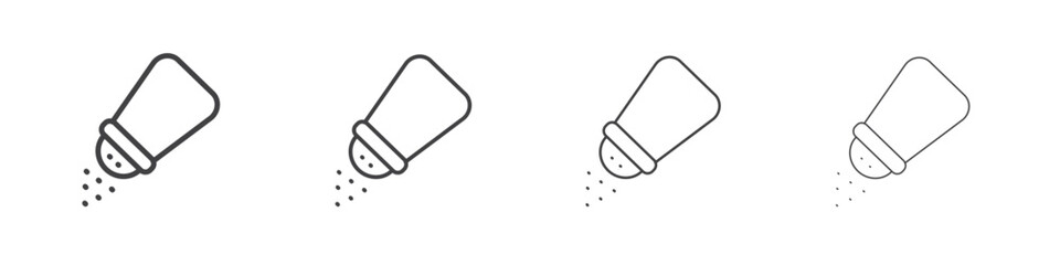 Salt shaker icon vector collection, illustration logo template in trendy thin line editable strokes style.