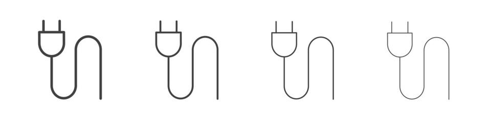 Plug icon vector collection, illustration logo template in trendy thin line editable strokes style.