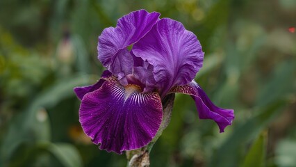 Macro shot of purple iris flowers