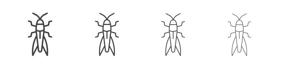 Locust icon vector collection, illustration logo template in trendy thin line editable strokes style.