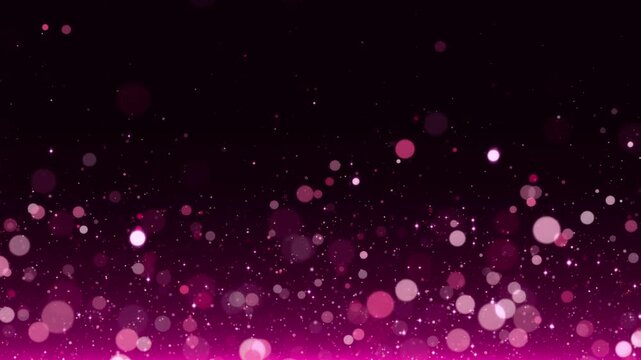 pink stars ,glitter particles and bokeh lights flying animation, valentine, new year and christmas, social media motion background	