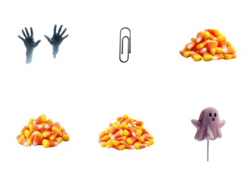 Pale Blue Hands Reaching Up Ghost Candy isolated on a transparent background - Powered by Adobe