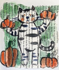 Obraz premium Smiling cat With Text 