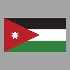 Round Jordan flag . Jordan circle flag . Jordan flag button . Vector illustration
