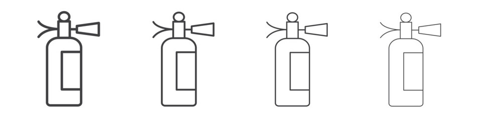 Fire extinguisher icon vector collection, illustration logo template in trendy thin line editable strokes style.